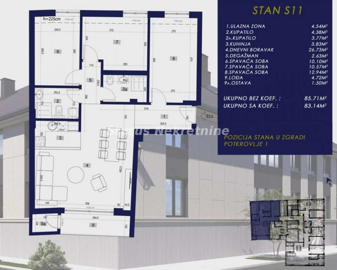 Centar-Lep Četvorosoban stan 83 m2 u Izgradnji-povrat Pdv-065/385 8880