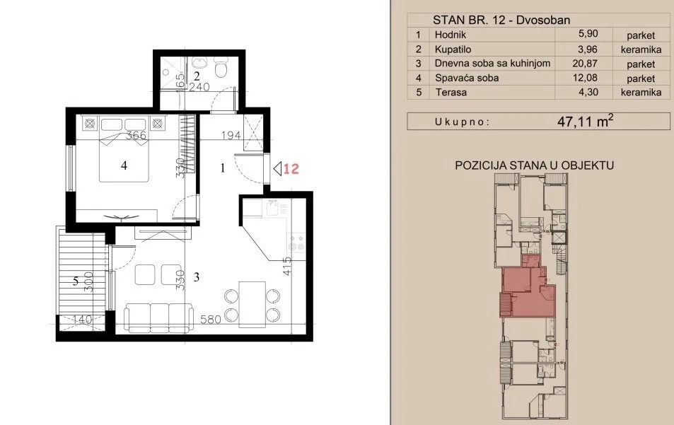 NOVI SAD. TELEP. DVOSOBAN STAN. SA PDV-OM(Svet nekretnine, Novi Sad, Reg. br. 405)