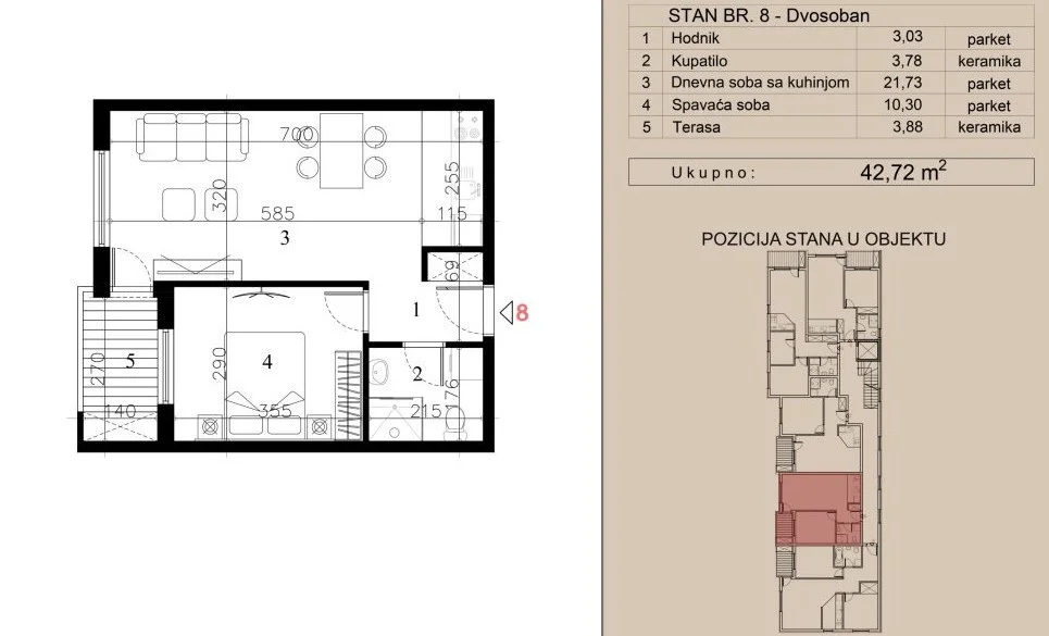 NOVI SAD. TELEP. DVOSOBAN STAN. SA PDV-OM(Svet nekretnine, Novi Sad, Reg. br. 405)