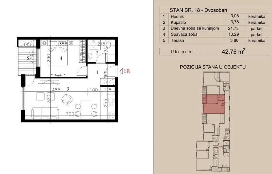 NOVI SAD. TELEP. DVOSOBAN STAN. SA PDV-OM(Svet nekretnine, Novi Sad, Reg. br. 405)