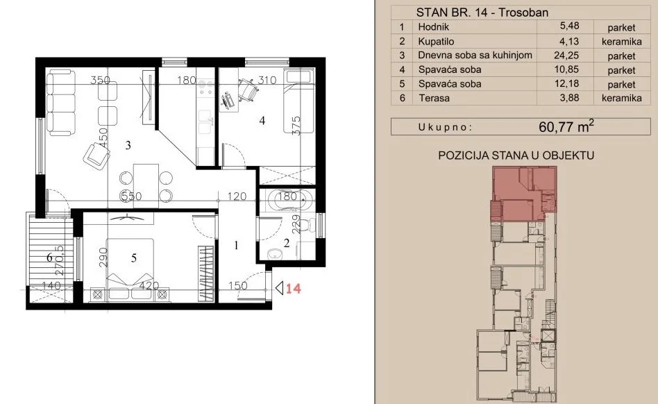 NOVI SAD. TELEP. TROSOBAN STAN. SA PDV-OM(Svet nekretnine, Novi Sad, Reg. br. 405)