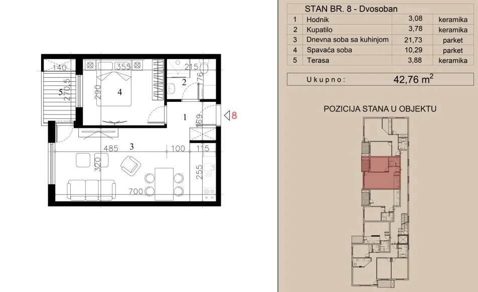 NOVI SAD. TELEP. DVOSOBAN STAN. SA PDV-OM(Svet nekretnine, Novi Sad, Reg. br. 405)