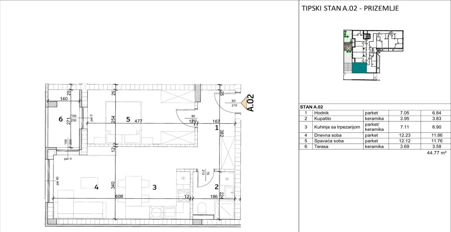 NOVI SAD. TELEP.DVOSOBAN STAN. SA PDV-OM. MOGUĆNOST KUPOVINE GARAŽNOG MESTA (12,30 m2) po ceni od 20.000 €.(Svet nek