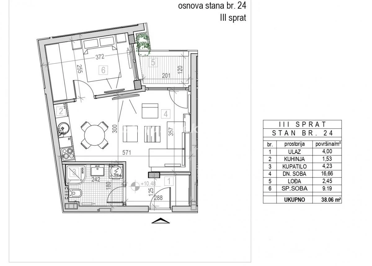 Podbara- Fantastičan Dvosoban stan 39 m2 u Izgradnji na Top Lokaciji-povrat PDV-065/385 8880