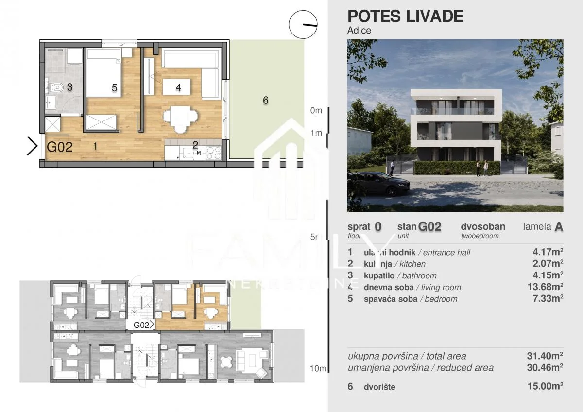 U IZGRADNJI - prizemlje, 1.5 stan od 30 m² u Adicama, Novi Sad