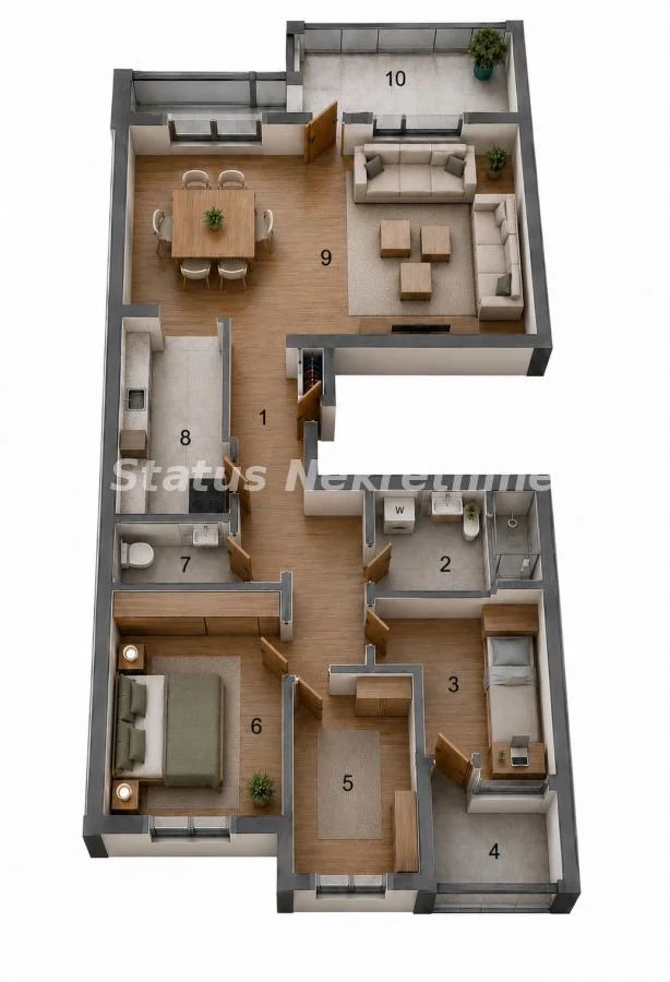 Veternik-Beautiful four-room apartment 82 m2 with Parking Place- Construction-VAT refund-065/385 8880