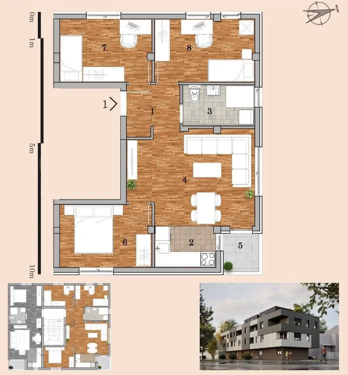 NOVI SAD. TELEO.TROIPOSOBAN STAN. PLUS PDV(Svet nekretnine, Novi Sad, Reg. br. 405)