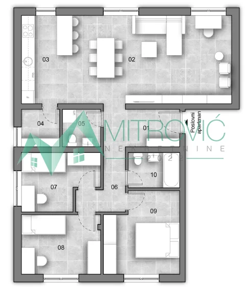 Poslovni apartman sa krovnom terasom i parkingom, 84m² (Šifra:1004544)