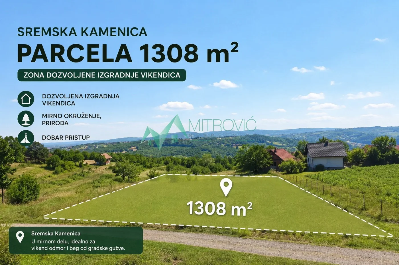 Sremska Kamenica - Parcela na potesu Staro selo, 1.308 m2 (šifra: 7000181) 