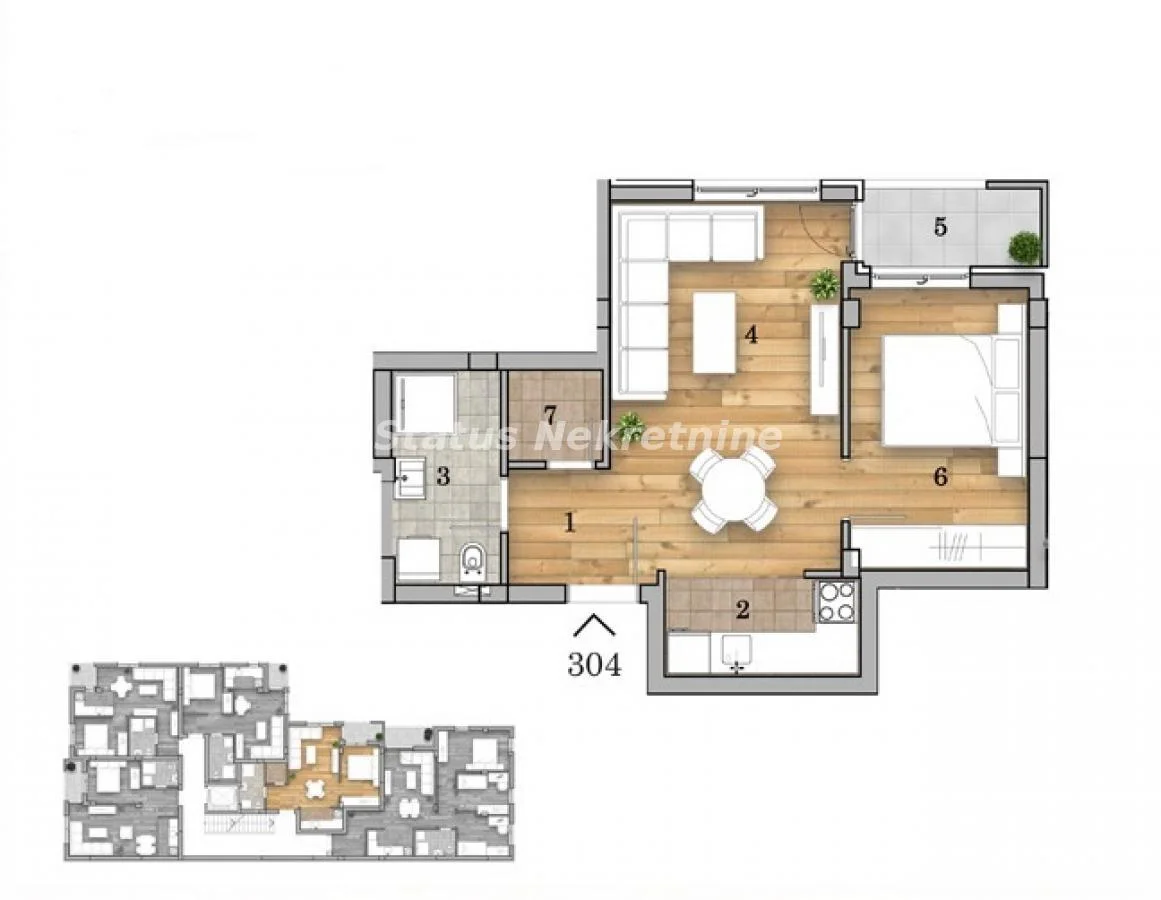 Na prodaju dvosoban stan – 42,52 m², Novi Sad
