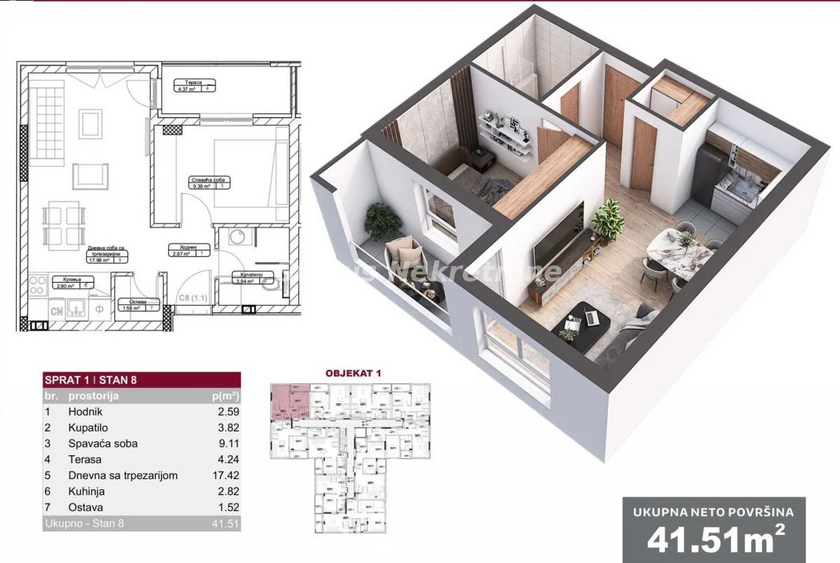 South Telep-One-and-a-half-room Apartment 39 m2 Under Construction-VAT Refund-065/385 8880