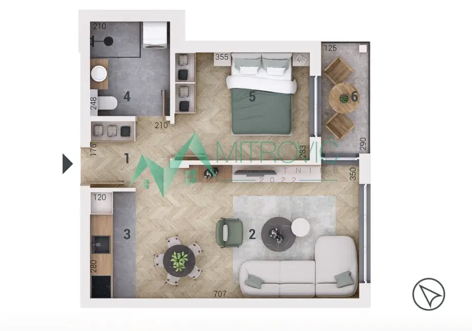 Urban villa, excellent location, 45m2, secured parking