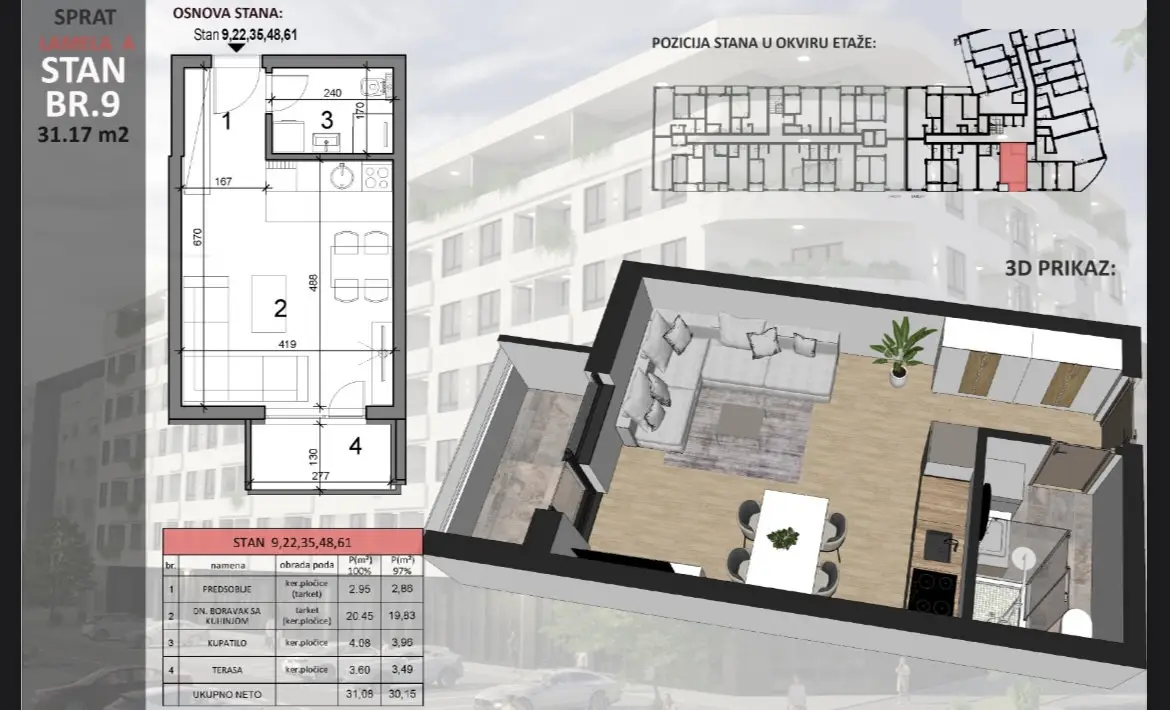 NOVI SAD.FAIR .STUDIO APARTMENT.PLUS VAT (Svet nekretnine, Novi Sad, Reg. no. 405)