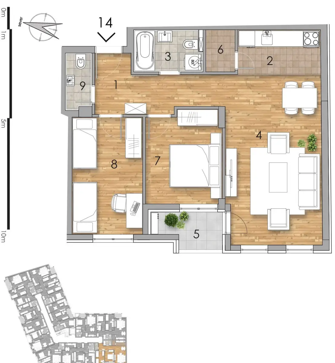 NOVI SAD.PODBARA.THREE-ROOM APARTMENT.WITH VAT (Svet nekretnine, Novi Sad, Reg. no. 405)