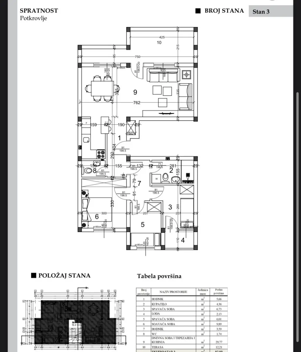 Stan 82m² — Adice, Novi Sad