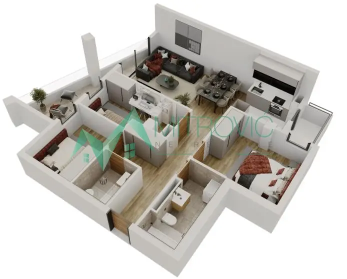 Novi Sad, Salajka - Four-room apartment 80m2