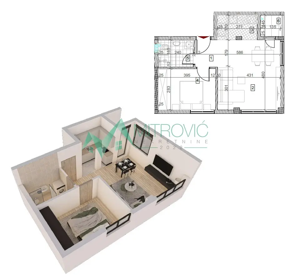 Stan 44m² — Tatarsko brdo, Sremska Kamenica