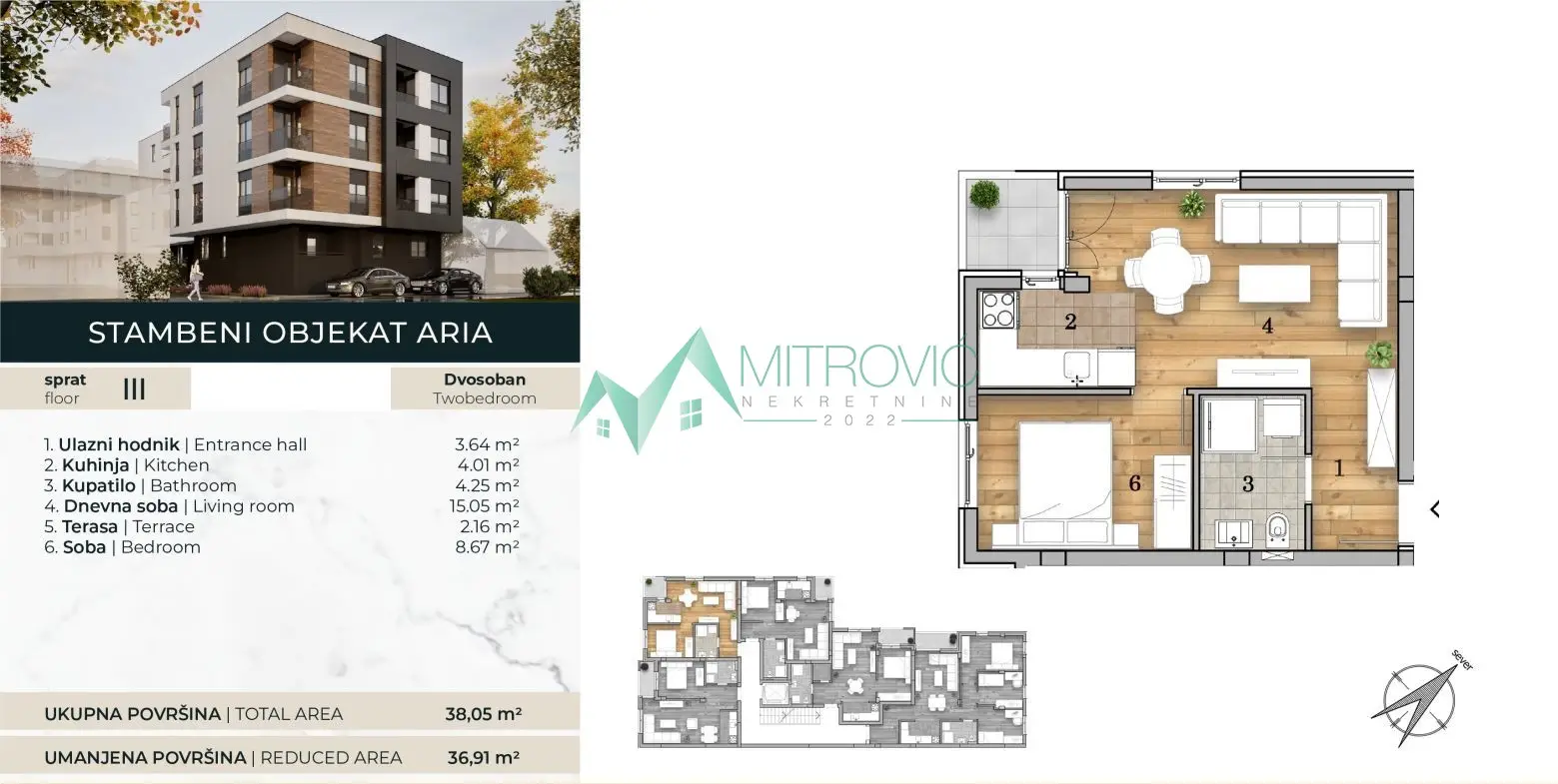 Stan 37m² — Telep, Novi Sad