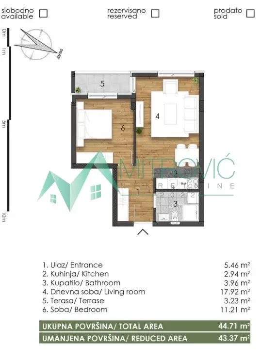 Stan 43m² — Telep, Novi Sad