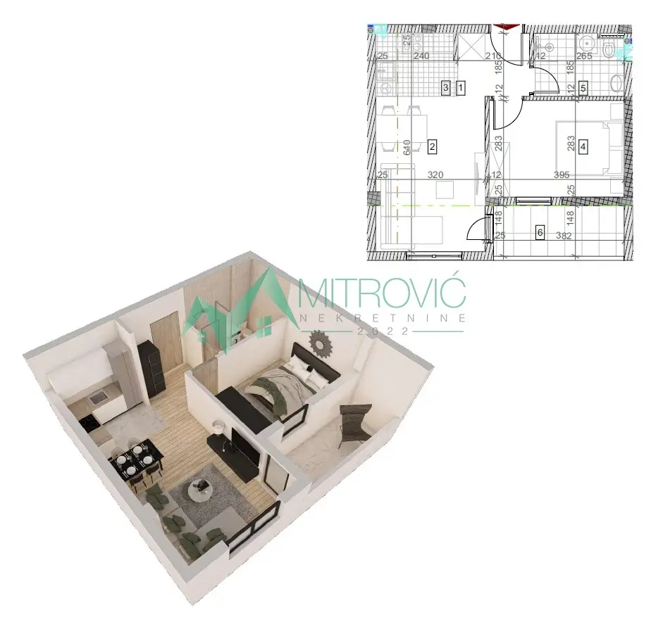 Stan 42m² — Tatarsko brdo, Sremska Kamenica