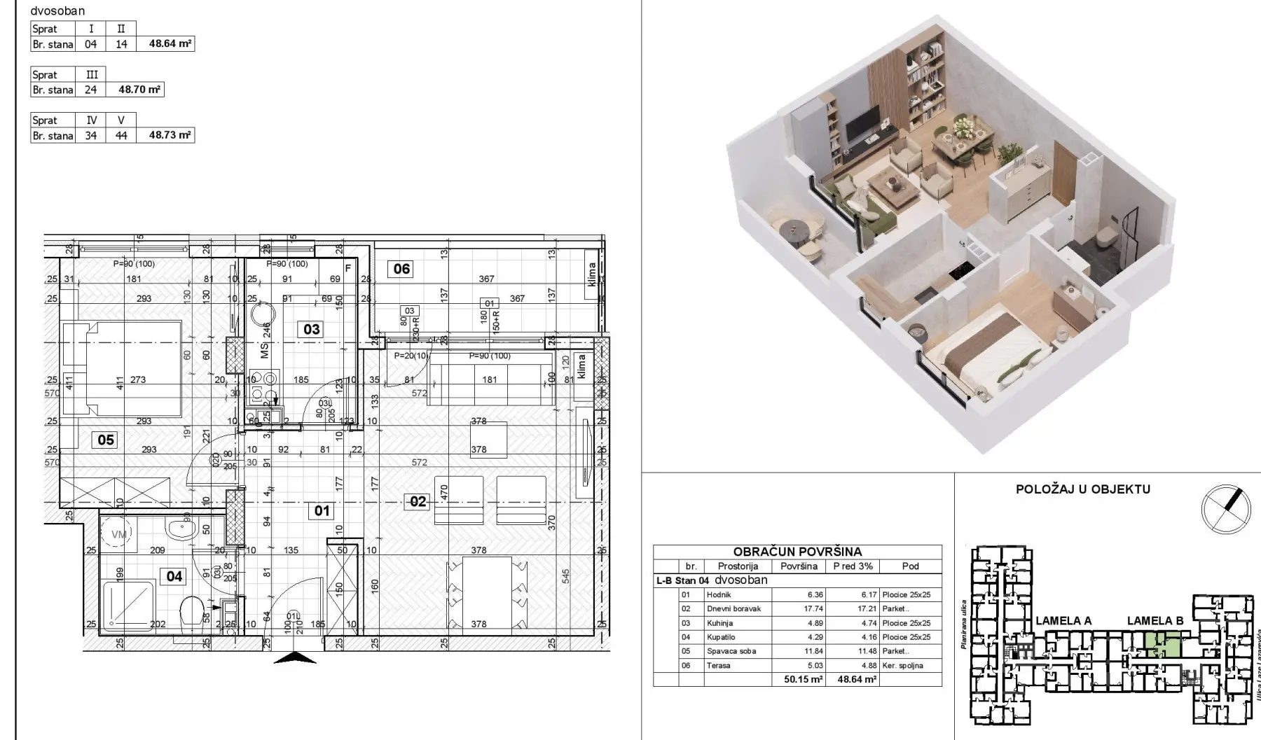 Stan 48m² — Telep, Novi Sad