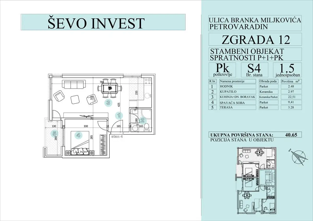 Stan 40m² — Petrovaradin, Petrovaradin (Novi Sad)