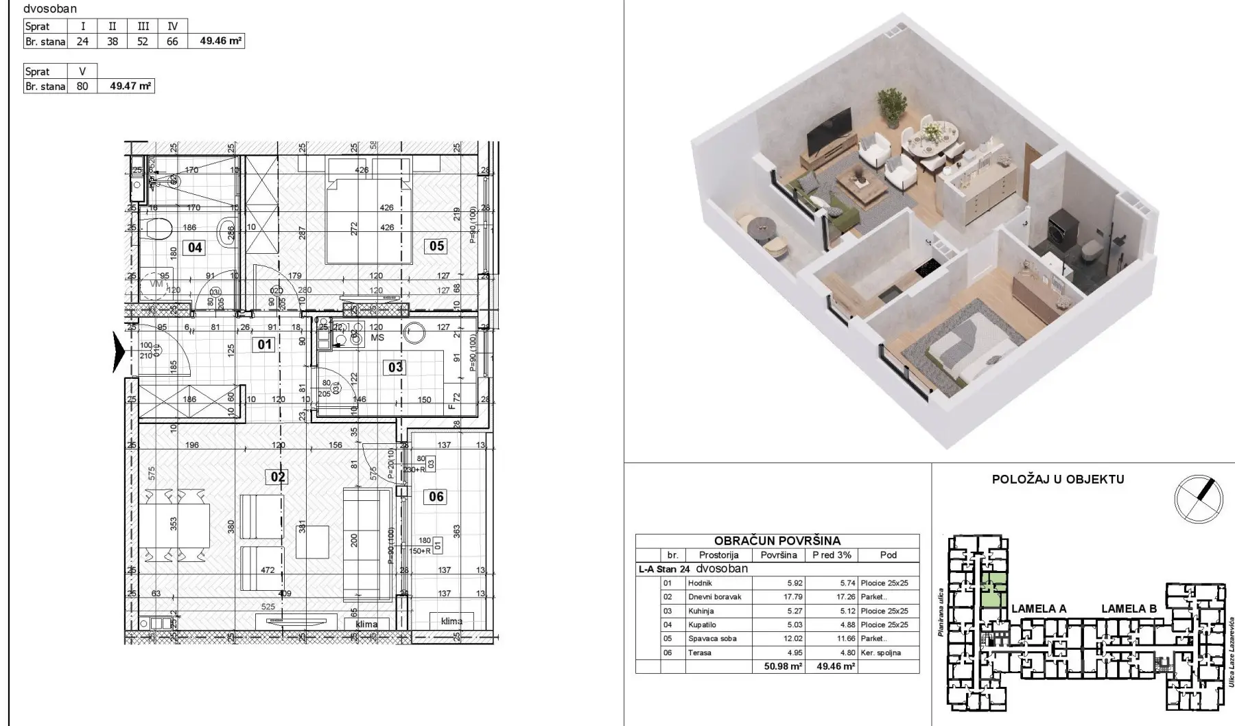 Stan 49m² — Telep, Novi Sad