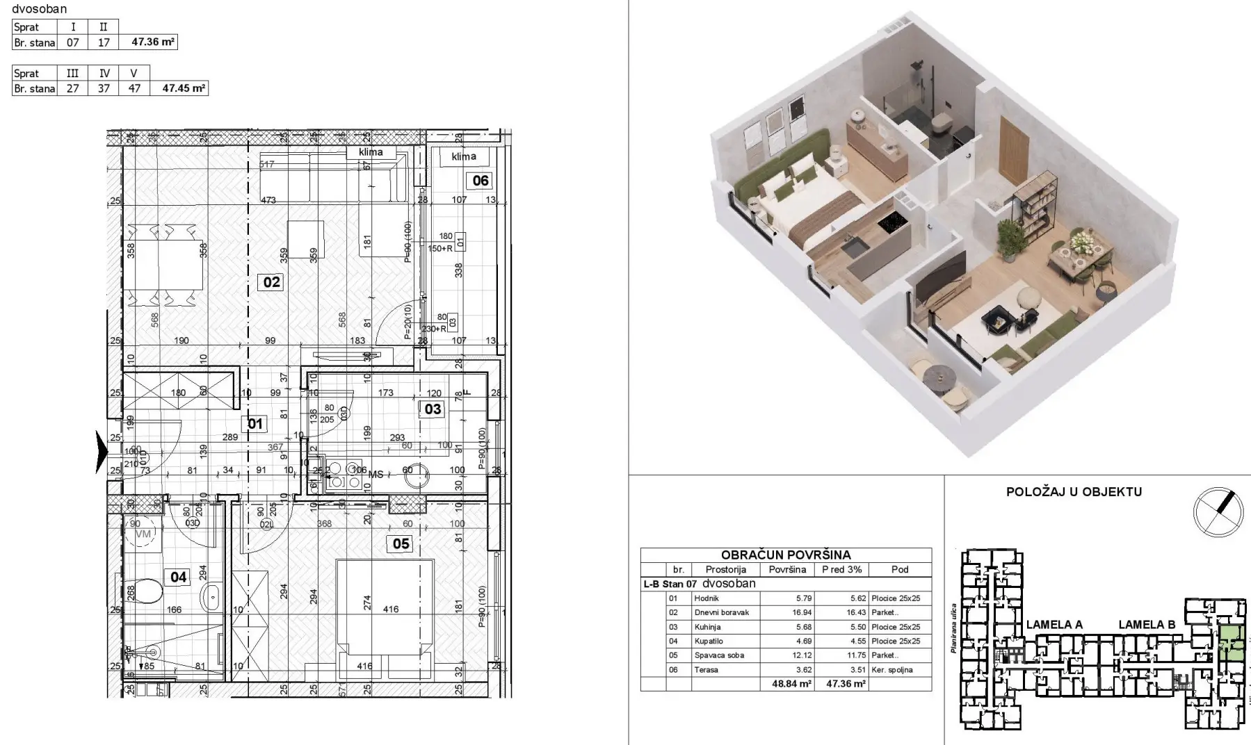 Stan 47m² — Telep, Novi Sad
