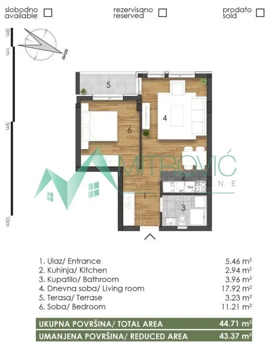 Stan 43m² — Telep, Novi Sad