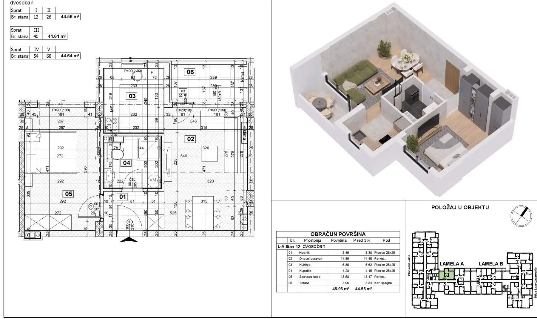 Stan 44m² — Telep, Novi Sad