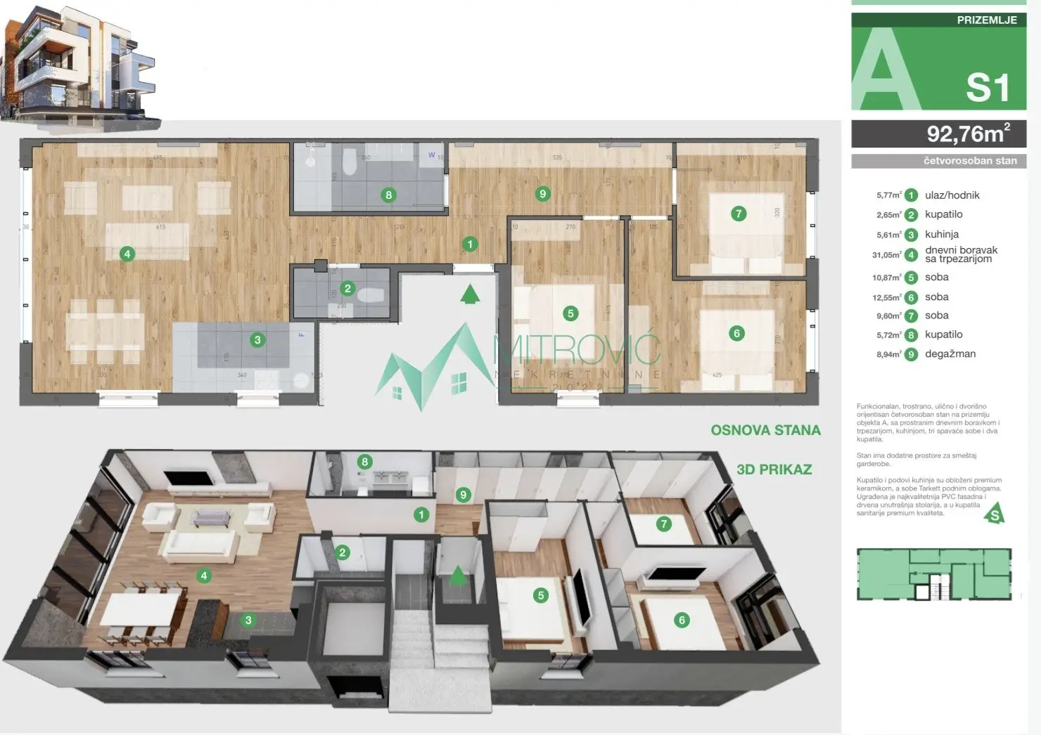 Stan 93m² — Tatarsko brdo, Sremska Kamenica