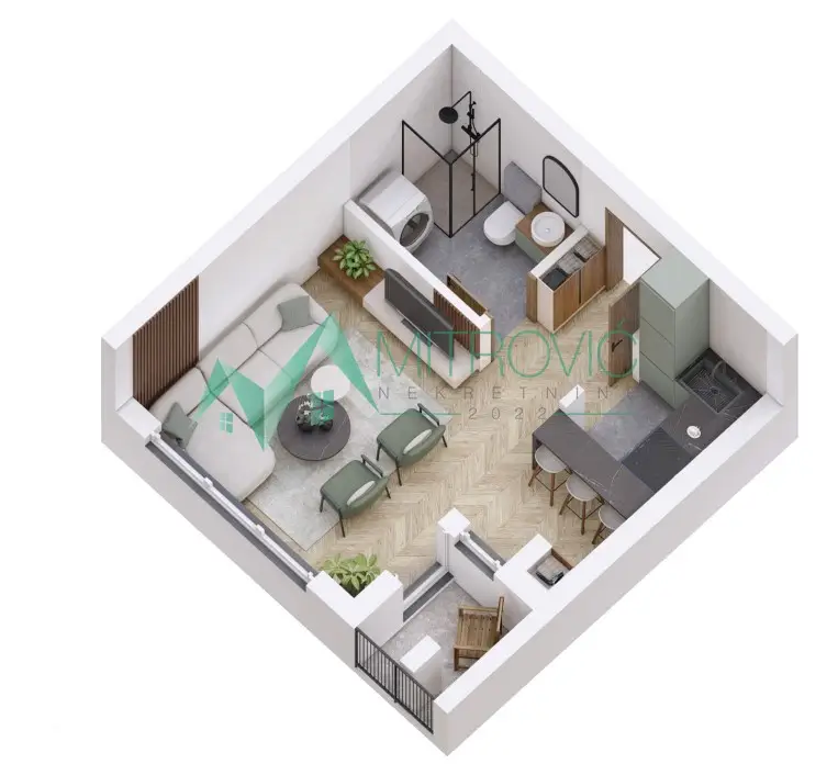 Petrovaradin, Studio 29m2 under construction with VAT refund