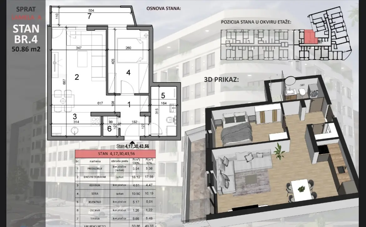 Stan 50m² — Sajmište, Novi Sad