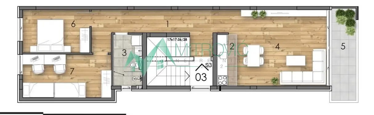 Novi Sad, Telep - Four-room apartment under construction, parking space included in the price