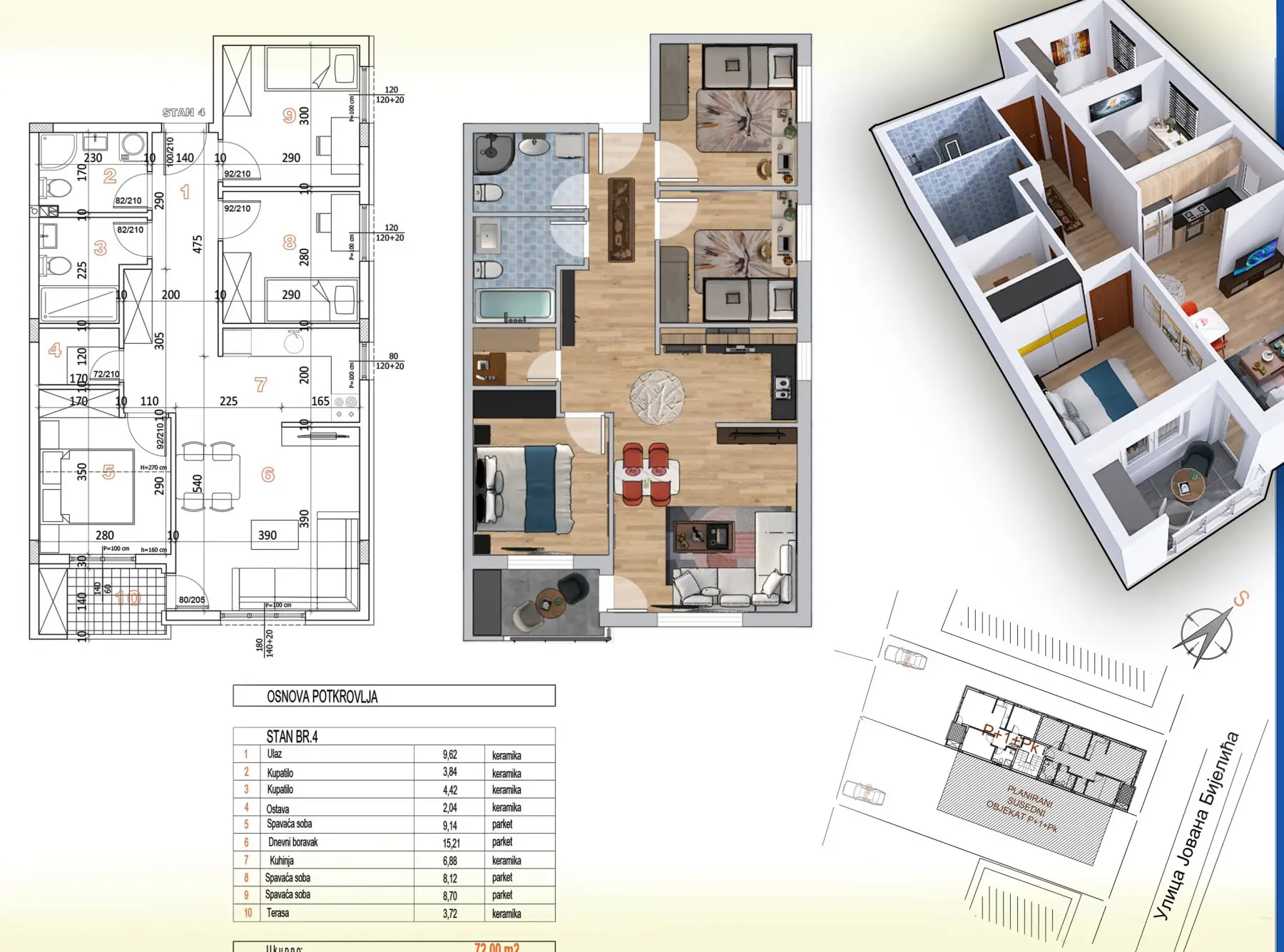 Stan 72m² — Adice, Novi Sad