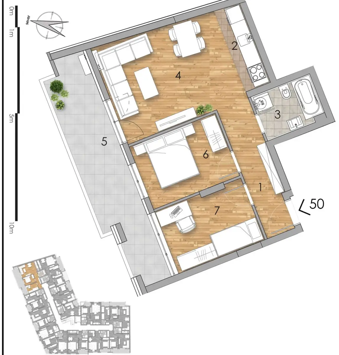 NOVI SAD.PODBARA.THREE-ROOM APARTMENT.WITH VAT (Svet nekretnine, Novi Sad, Reg. no. 405)