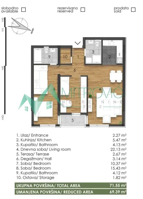 Stan 69m² — Telep, Novi Sad