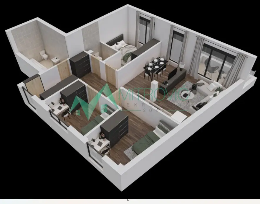 Petrovaradin - Three and a half room apartment 80 m2 under construction