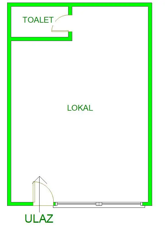 Street-level commercial space for sale, area of 41m2, in Novo Naselje, near the Park Novi complex. The space has an attractive shop window, sanitary