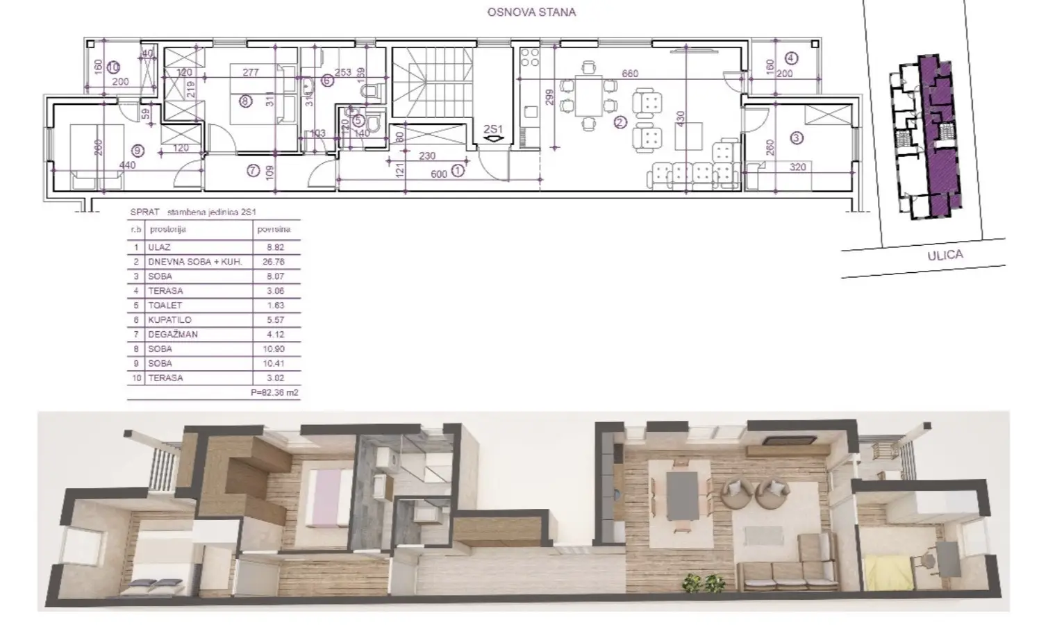 Stan 82m² — Adice, Novi Sad