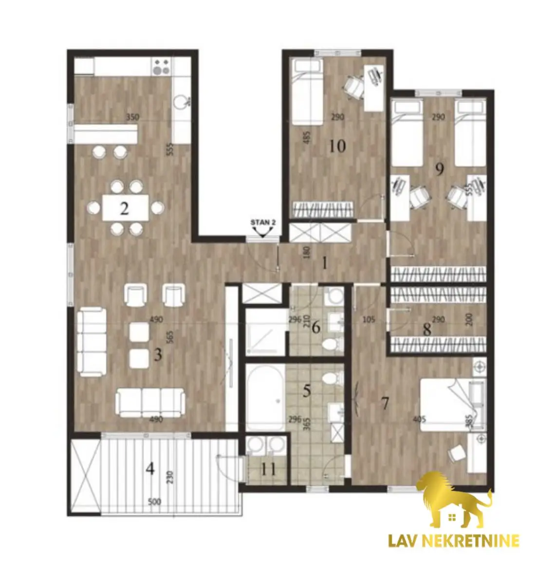 Excellent four-room apartment for sale in Novo Naselje, under construction. The apartment is located in the attic of the building, smaller building