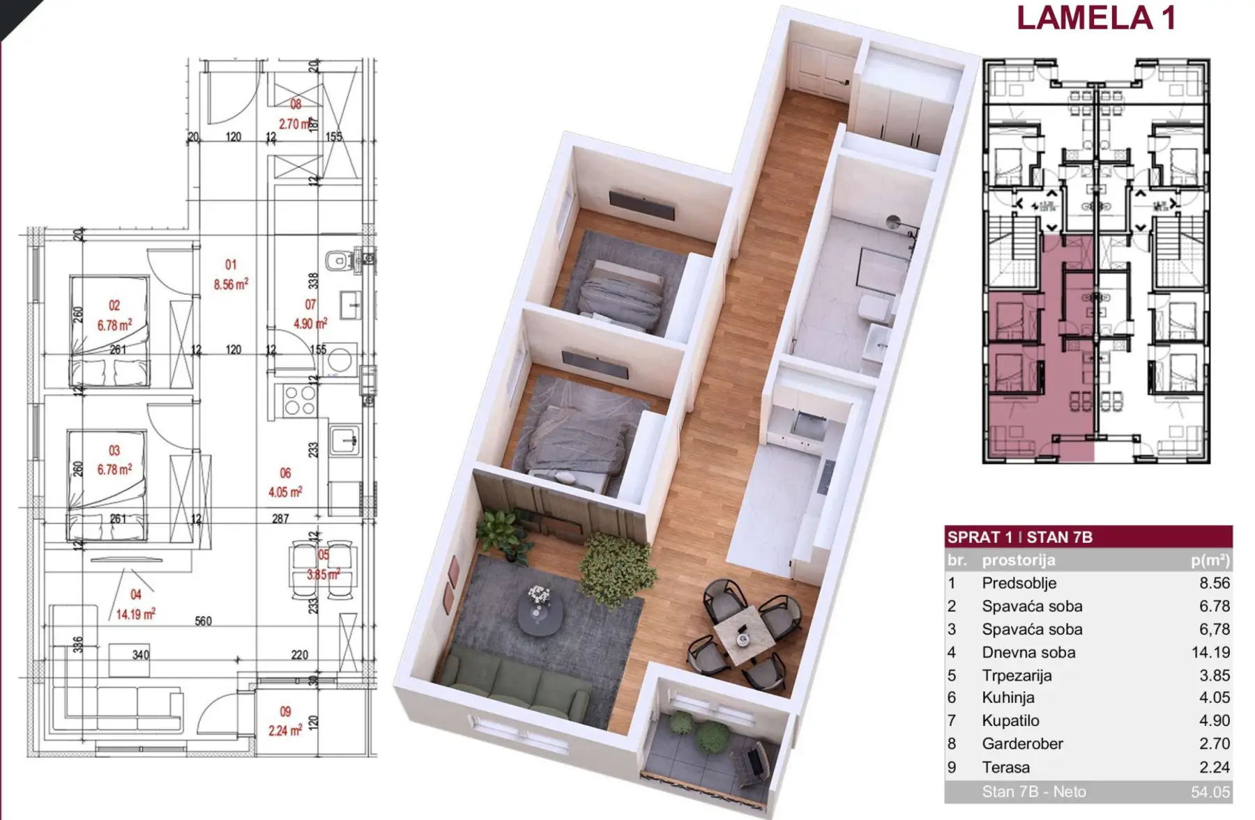 NOVI SAD. PETROVARADIN. ALIBEGOVAC. TWO AND A HALF ROOM APARTMENT. PLUS VAT (Svet nekretnine, Novi Sad, Reg. no. 405)