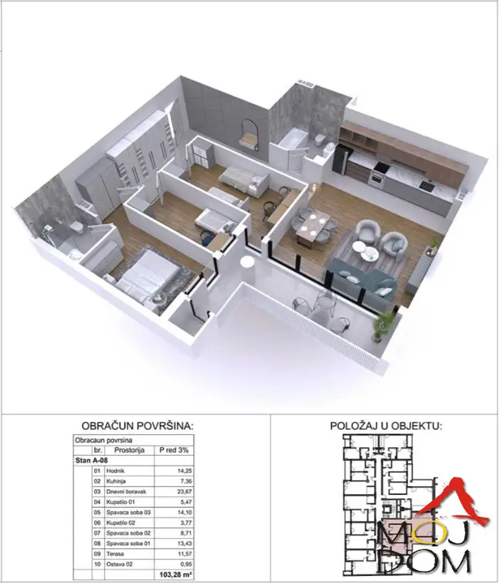 New development, Podbara, Novi Sad
Moj Dom agency proudly presents a new development by a renowned investor in the wider center of Novi Sad. Residential complex with 2 blocks, with apartments of various layouts and sizes. Sizes range from 39m2 to 110m2, and a