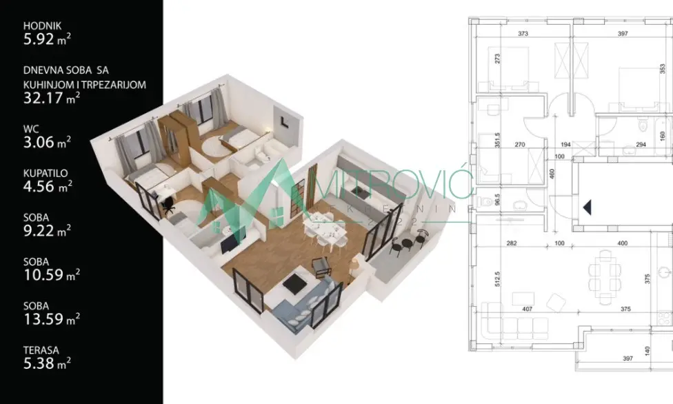 Stan 85m² — Alibegovac, Petrovaradin (Novi Sad)