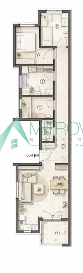 Novi Sad, Vidovdansko Naselje - Under construction, 71m2 excellent three-and-a-half-room apartment.