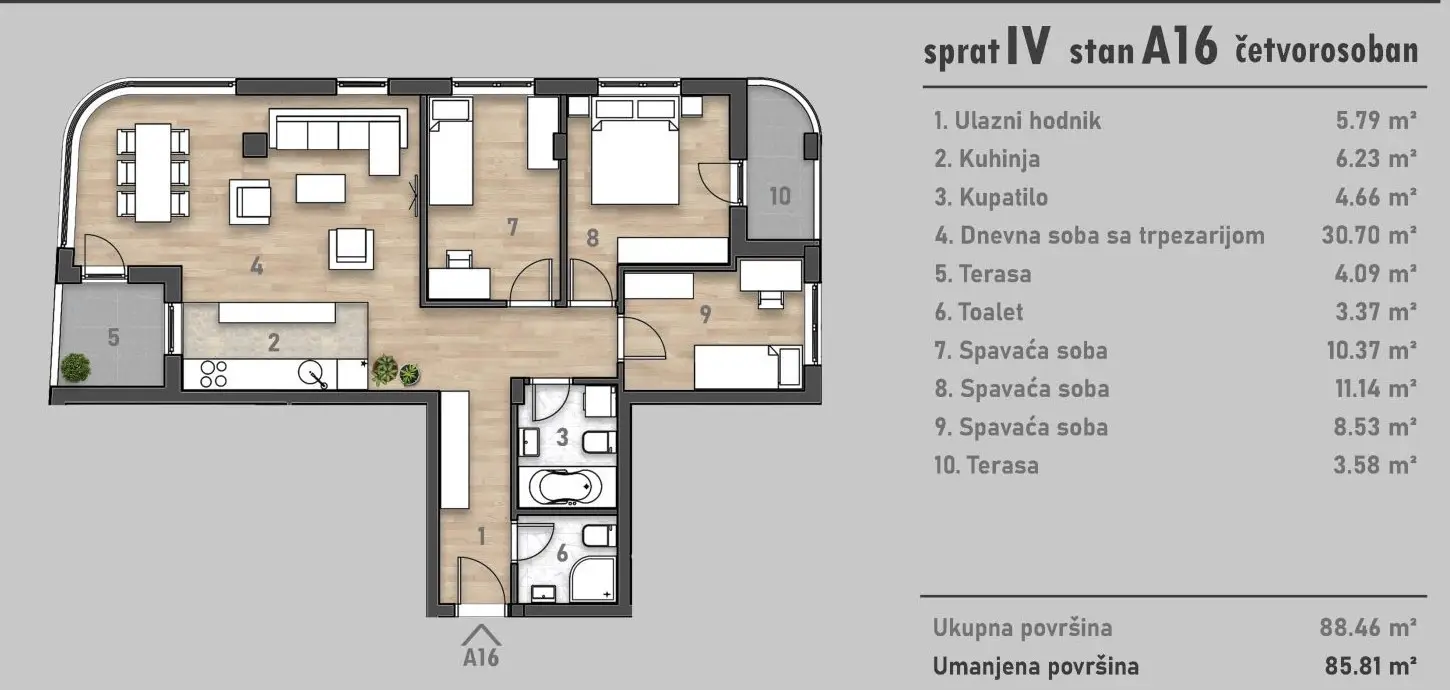 NOVI SAD.SOCIJALNO.ČETVOROSOBAN STAN.PLUS PDV(Svet nekretnine, Novi Sad, Reg. br. 405)