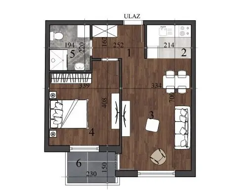 Stan 45m² — Detelinara, Novi Sad