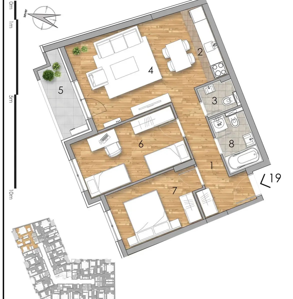 NOVI SAD.PODBARA.THREE-ROOM APARTMENT.WITH VAT (Svet nekretnine, Novi Sad, Reg. no. 405)