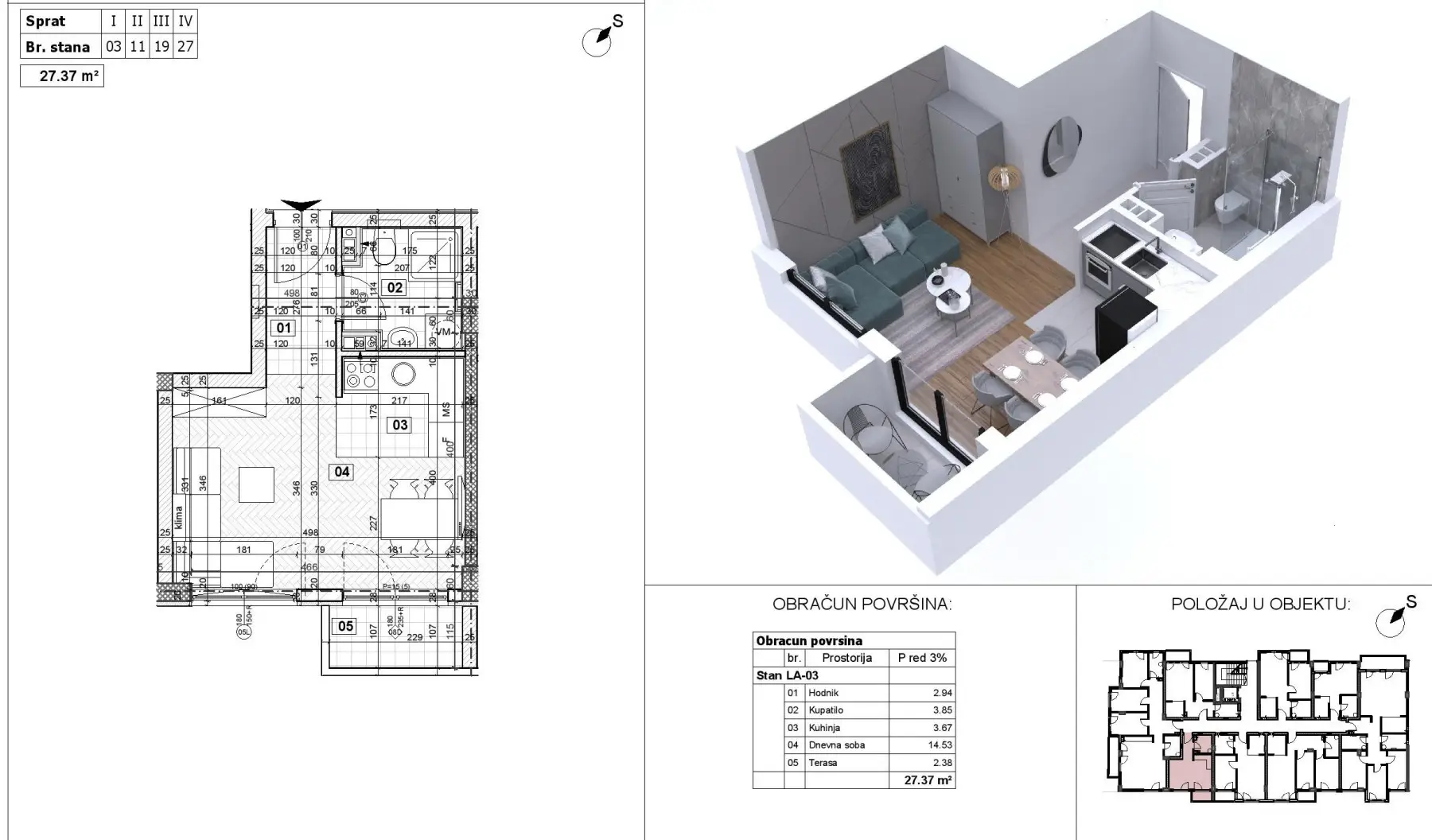 NOVI SAD. AVIACIJA. STUDIO APARTMENT. PLUS VAT (Svet nekretnine, Novi Sad, Reg. no. 405)