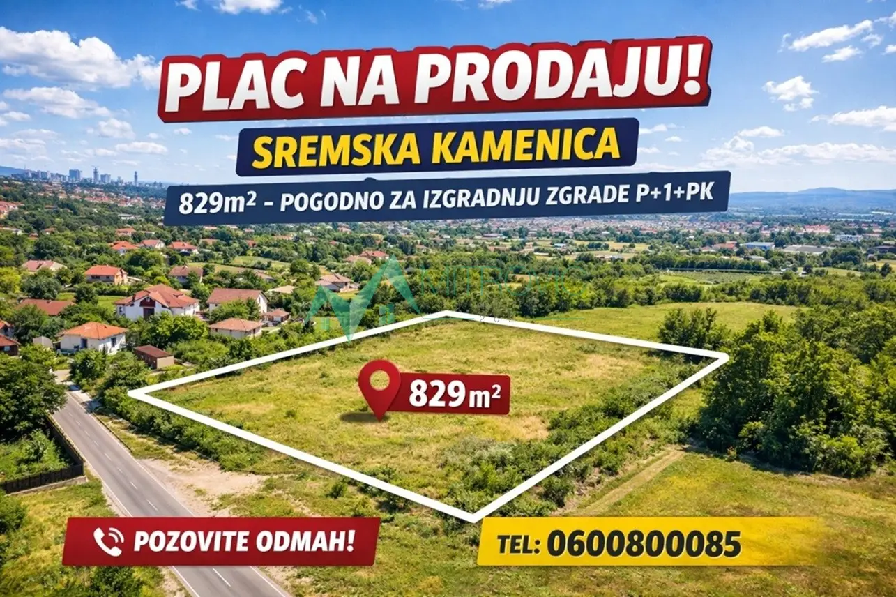 Fantastic plot for sale, area 829m2 – Sremska Kamenica - rarely offered